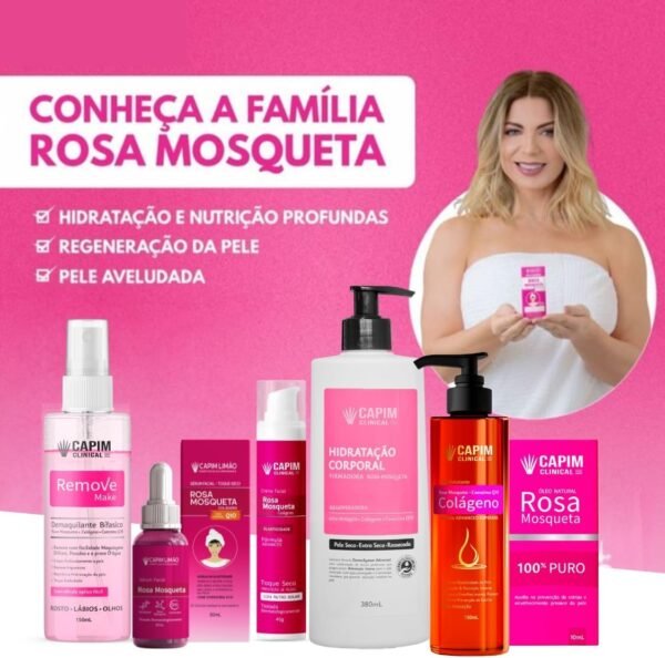 Serum Facial Rosa Mosqueta + Colageno + Coenzima Q10 Capim Clinical 30ml Hidratação e Elasticidade - Imagem 4
