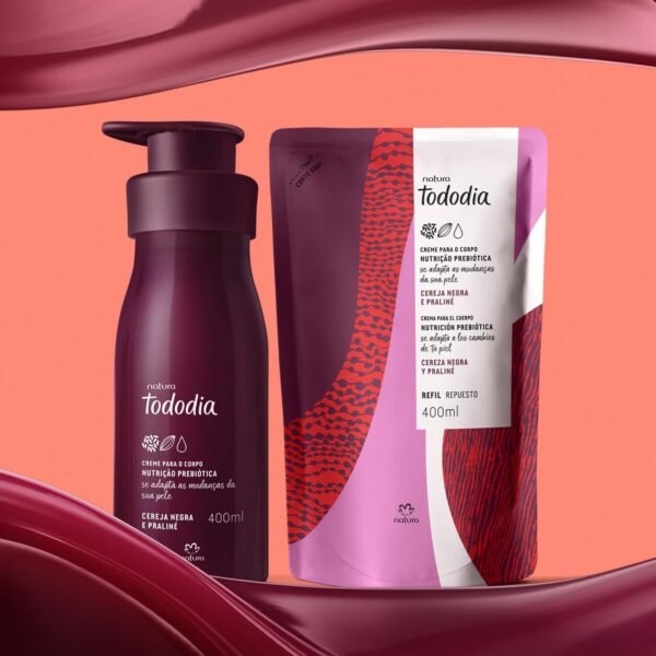 Kit Natura Tododia Hidratante Corporal Cereja Negra e Praliné 400 ml + Refil 400ml - Imagem 3