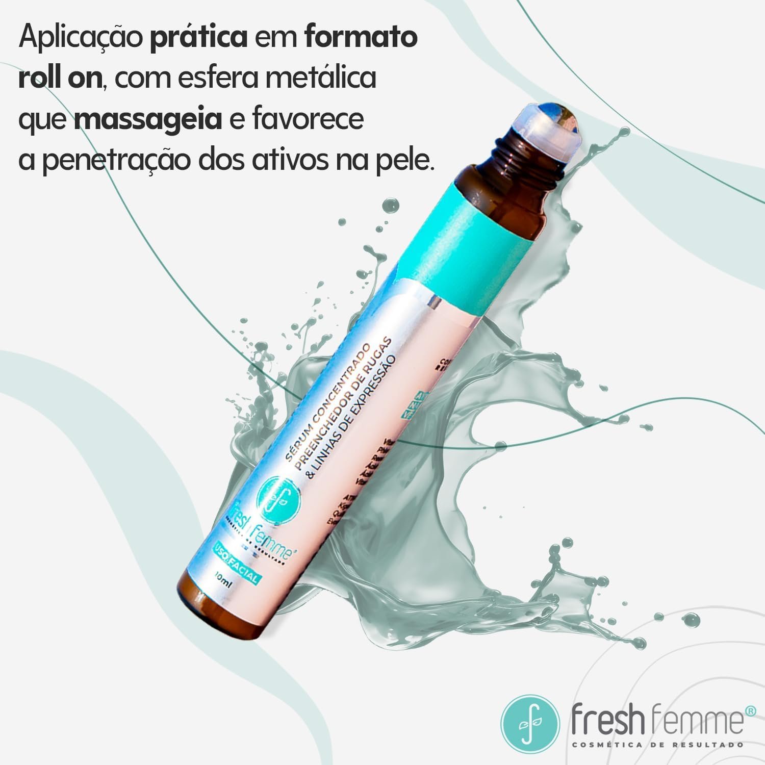 Fresh Femme Sérum Facial Reparador Concentrado, Preenchedor de Rugas, com Vitamina C, Ácido Hialurônico e Ativos Vegetais - 10 ml - Embalgem de aplicação prática e localizada 4 Fresh Femme Sérum Facial Reparador Concentrado, Preenchedor de Rugas, com Vitamina C, Ácido Hialurônico e Ativos Vegetais - 10 ml - Embalgem de aplicação prática e localizada - Imagem 4