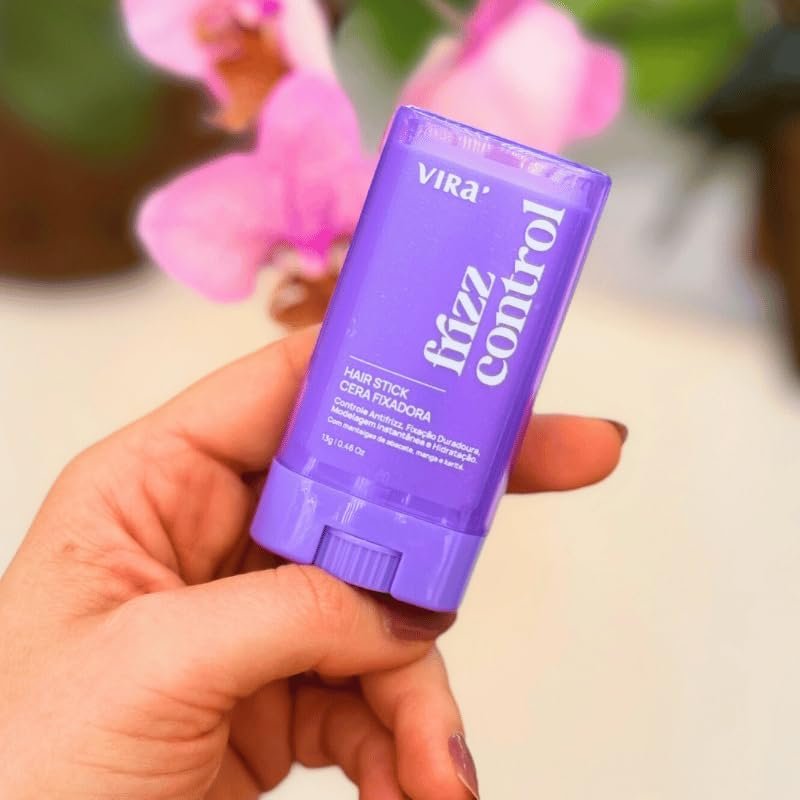 VIRÁ Frizz Control, Cera Finalizadora Hidratante Vegana, Bastão para Cabelo, Alinhamento Instantâneo, com Escova Finalizadora 3 VIRÁ Frizz Control, Cera Finalizadora Hidratante Vegana, Bastão para Cabelo, Alinhamento Instantâneo, com Escova Finalizadora - Imagem 3