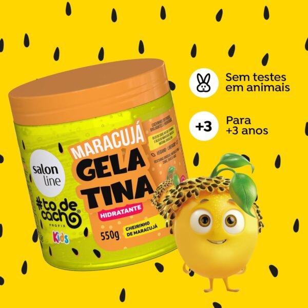 Salon Line, Gelatina Capilar Hidratante, Maracujá, #todecacho Kids, Vegana - Para Cabelos Ondulados, Cacheados e Crespos, Salon Line, 550g - Imagem 4