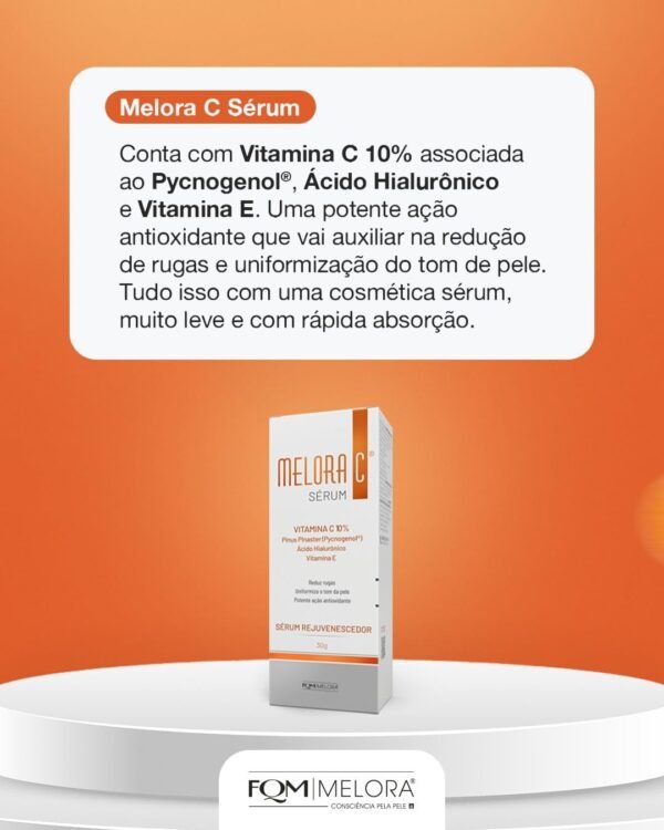 Sérum Facial Rejuvenescedor Melora C Vitamina C 10% 30g - Imagem 4