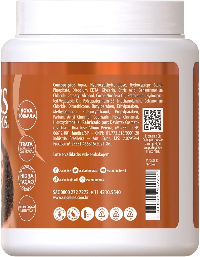 Salon Line, Creme de Pentear, SOS Cachos, Coco, Hidratação Nutritiva, Vegano - Cabelos Ondulados, Cacheados e Crespos, 1 Kg 3 Salon Line, Creme de Pentear, SOS Cachos, Coco, Hidratação Nutritiva, Vegano - Cabelos Ondulados, Cacheados e Crespos, 1 Kg - Imagem 3