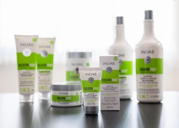 Inoar, Cicatrifios, Shampoo Reconstrutor, Hidratação Profunda e Redução de Volume, Pantenol, Creatina Vegetal e Rejucomplex®, Vegano – Para Cabelos Danificados ou Quebradiços, 1L - Imagem 3