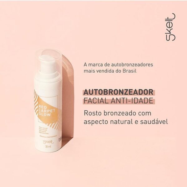 Skelt Autobronzeador Facial 30ml | Fórmula em Sérum, Bronzeado Leve e Gradual, Contém Resveratrol, Duração de 3 a 5 dias | Todos os Tipos de Pele - Imagem 3