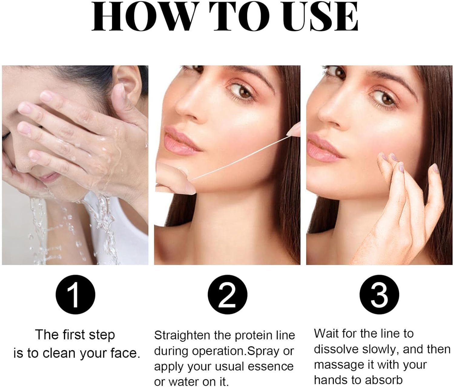 Rosto Fios Proteína,Gold Face Serums Colágeno Ativo Fio Seda | Fio colágeno absorvível para lifting facial, essência carving facial para rosto (com 20 fios proteína) A/r 3 Rosto Fios Proteína,Gold Face Serums Colágeno Ativo Fio Seda | Fio colágeno absorvível para lifting facial, essência carving facial para rosto (com 20 fios proteína) A/r - Imagem 3