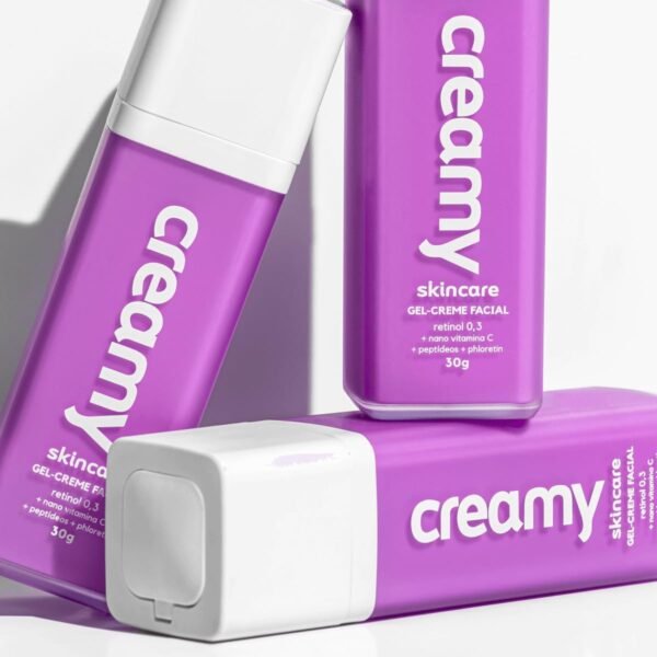 Creamy Skincare Gel-Creme Retinol 30g | Melhora Rugas Profundas, Uniformiza a Textura e o Tom da Pele, Normaliza a Espessura da Pele | Uso Noturno, Todos os Tipos de Pele - Imagem 4