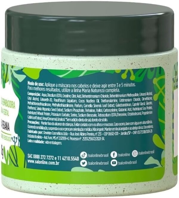 Salon Line, Kit Maria Natureza com 3 Máscaras para Hidratação, Nutrição e Reconstrução, Veganos - Para Todos os Tipos de Cabelos, 200g - Imagem 6