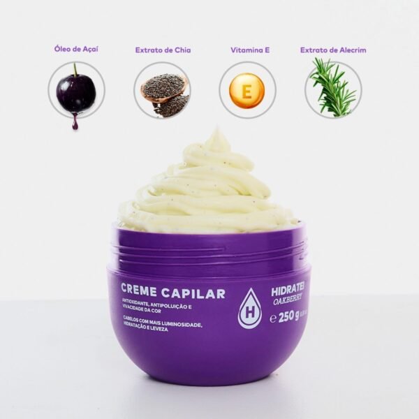 Creme Capilar Hidratei Oakberry 250g Protege A Cor Dos Fios - Imagem 2