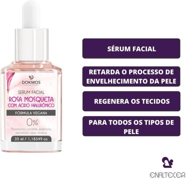 Serum Facil Rosa Mosqueta Com Acido Hialuronico Dokmos - Imagem 3