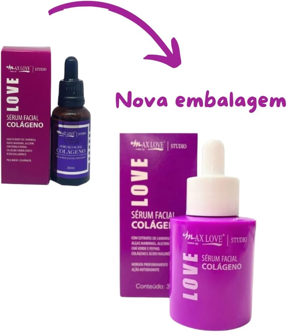 Kit de Séruns Faciais Max Love Studio, 4 Tipos: Redutor de Poros, Colágeno, Primer Anti-Oleosidade, Rosa Mosqueta 3 Kit de Séruns Faciais Max Love Studio, 4 Tipos: Redutor de Poros, Colágeno, Primer Anti-Oleosidade, Rosa Mosqueta - Imagem 3