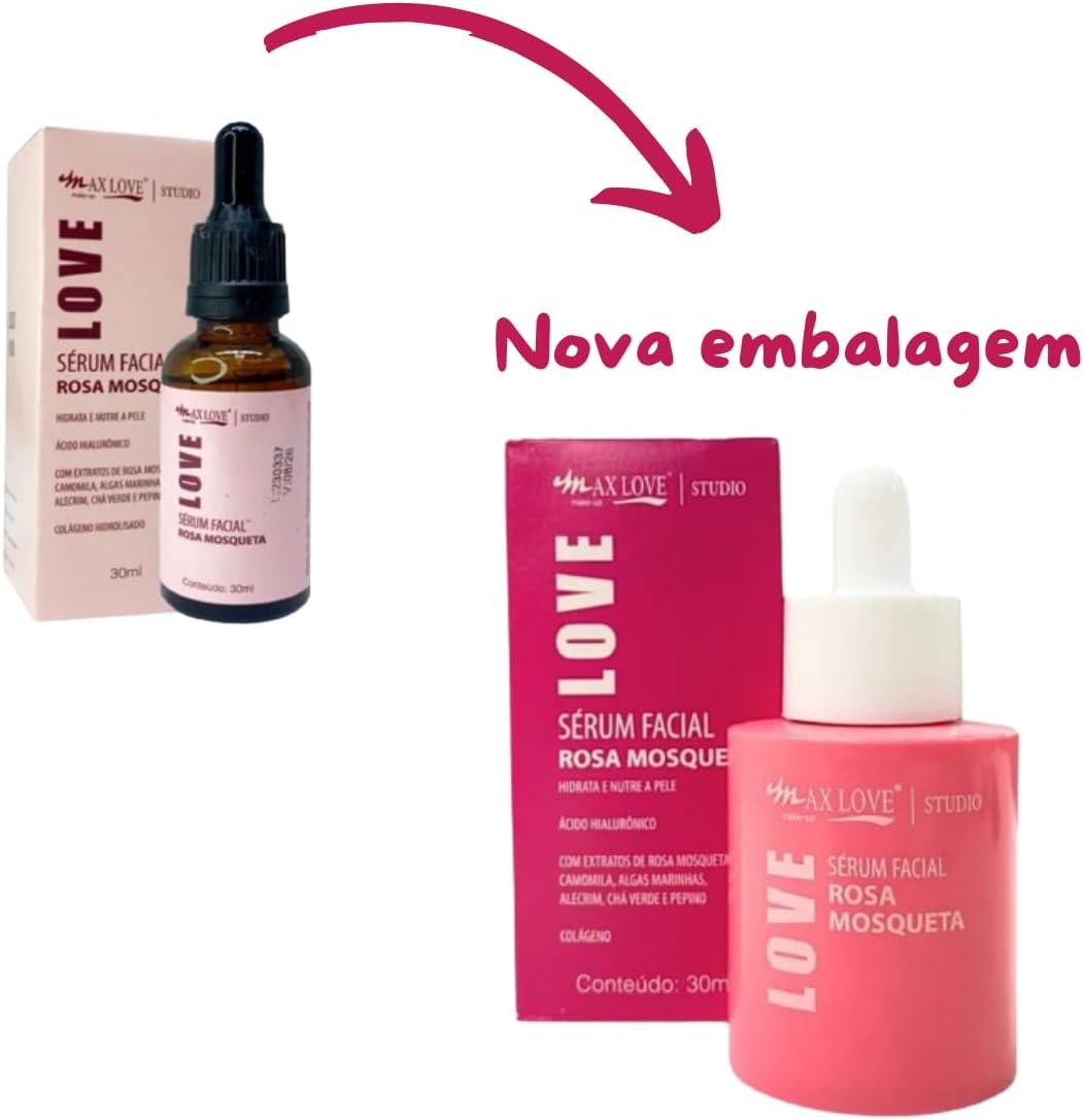 Kit de Séruns Faciais Max Love Studio, 4 Tipos: Redutor de Poros, Colágeno, Primer Anti-Oleosidade, Rosa Mosqueta 4 Kit de Séruns Faciais Max Love Studio, 4 Tipos: Redutor de Poros, Colágeno, Primer Anti-Oleosidade, Rosa Mosqueta - Imagem 5