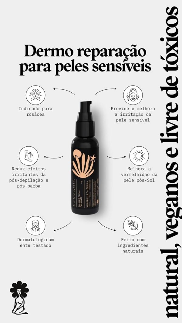 Hidratante Facial Bálsamo Vegano para Pele Sensível Rosácea - Imagem 6
