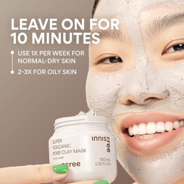 innisfree Máscara de argila supervulcânica para limpeza de poros tratamento facial - Imagem 7