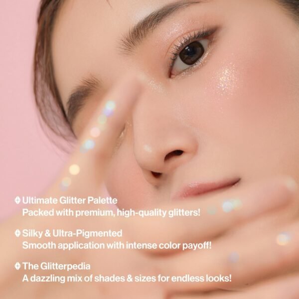 UNLEASHIA Glitterpedia Sombra para os olhos | Paleta | Maquiagem para os olhos | Maquiagem vegana | Cosméticos coreanos | uso diário | fosco|glitter|cintilante|pérola|diariamente|festa|cintilante.. - Imagem 3
