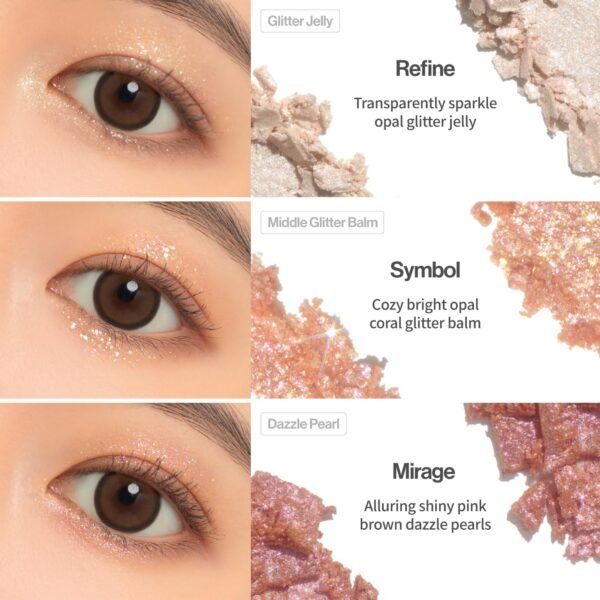 UNLEASHIA Glitterpedia Sombra para os olhos | Paleta | Maquiagem para os olhos | Maquiagem vegana | Cosméticos coreanos | uso diário | fosco|glitter|cintilante|pérola|diariamente|festa|cintilante.. - Imagem 6