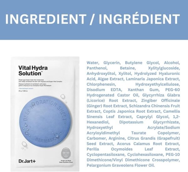 Máscara de lençol Dr. Jart+ Vital Hydra, 5 unidades - Imagem 6