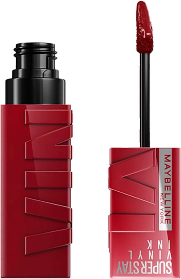 Maybelline NY Batom Líquido Longa Duração, Acabamento Espelhado e Brilho Instantâneo Super Stay Vinyl Ink Lippy 4,2ml
