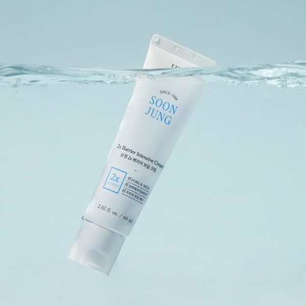 Etude House SoonJung 2x Barrier Intensive Cream 60 ml (21AD) | Creme facial hidratante de manteiga de karité hipoalergênico para peles sensíveis, equilíbrio de óleo e água, pantenol - Imagem 8