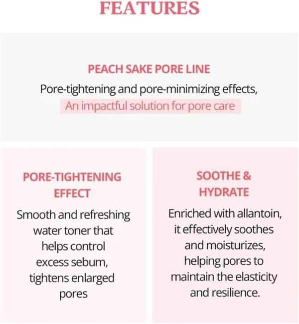SKINFOOD Peach Sake Pore Serum - Pore Minimizer & Sebum Control - Skin Smoothing Facial Serum for Oily Skin - Pore Refining Serum & Pore Tightening - Acne Reducer & Minimizing Serum - 55ml (1.85 oz) - Imagem 7