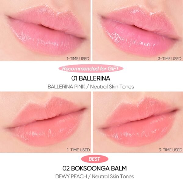Amuse SEOUL DEW BALM 01 BALLERINA | rosa bebê orvalhado | Orvalhado, hidratante, matizado brilhante, acabamento úmido e saudável, vegano - Imagem 6