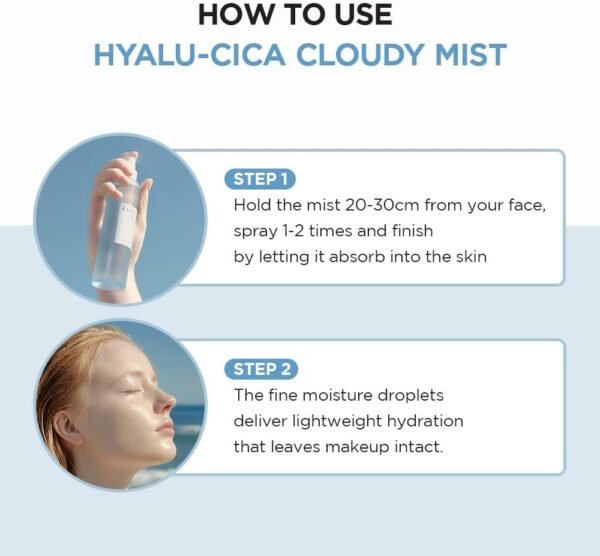 SKIN1004 Hyalu-Cica Cloudy Mist 4,05 Fl.Oz, 120Ml, Fórmula Hyalu Cica com Água de Chá Verde, Soluções Multi-Cuidados Hidratantes E Calmantes - Imagem 9