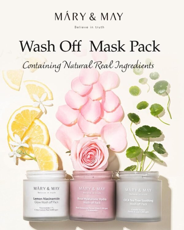 Mary&May Vegan Cica Tea Tree Soothing Wash Off Mask 125g, Blackhead Care, Clean Pores, Sebum Control, Sooth Sensitive Skin, Clay Mask, Korean Facial Mask, marynmay - Imagem 7