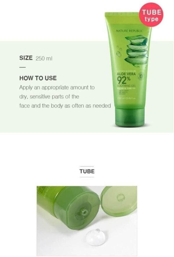 (GEL) - Nature Republic New Soothing & Moisture Aloe Vera 92% Gel, 310ml - Imagem 6