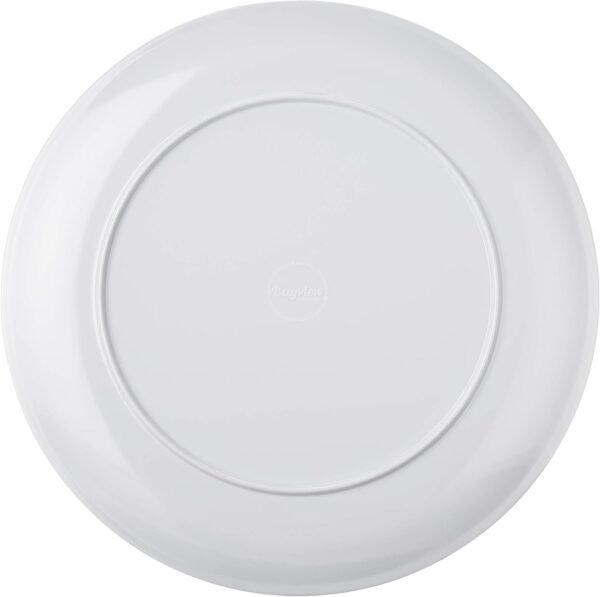 Amuse Home Bayview Essentials - Prato de jantar redondo grande de melamina resistente a lascas - Conjunto de 15 a 28 cm (branco) - Imagem 3