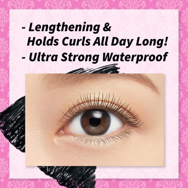 Heroine Make HEROINE MAKE by KISSME Long & Curl Up Waterproof Mascara Black, Lengthening & Volume Fiber Tubing Mascara Makeup, WP 01 - Imagem 6