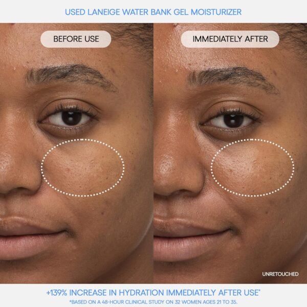 LANEIGE Water Bank Blue Hyaluronic Gel Moisturizer: Hydrate and Visibly Soothe, 1.6 fl. oz. - Imagem 3