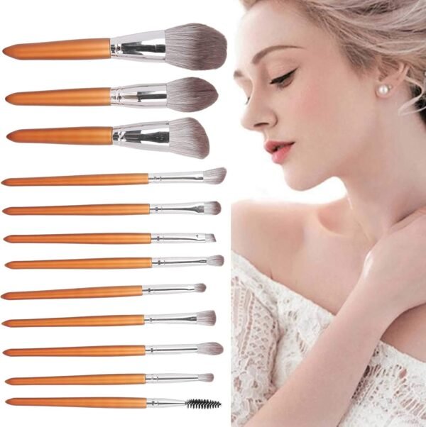 12pcs Professional Makeup Brushes Kit Strong Cream Powder Grip Contour Shade Blend for Beginner and Artist ElegDesign - Imagem 5