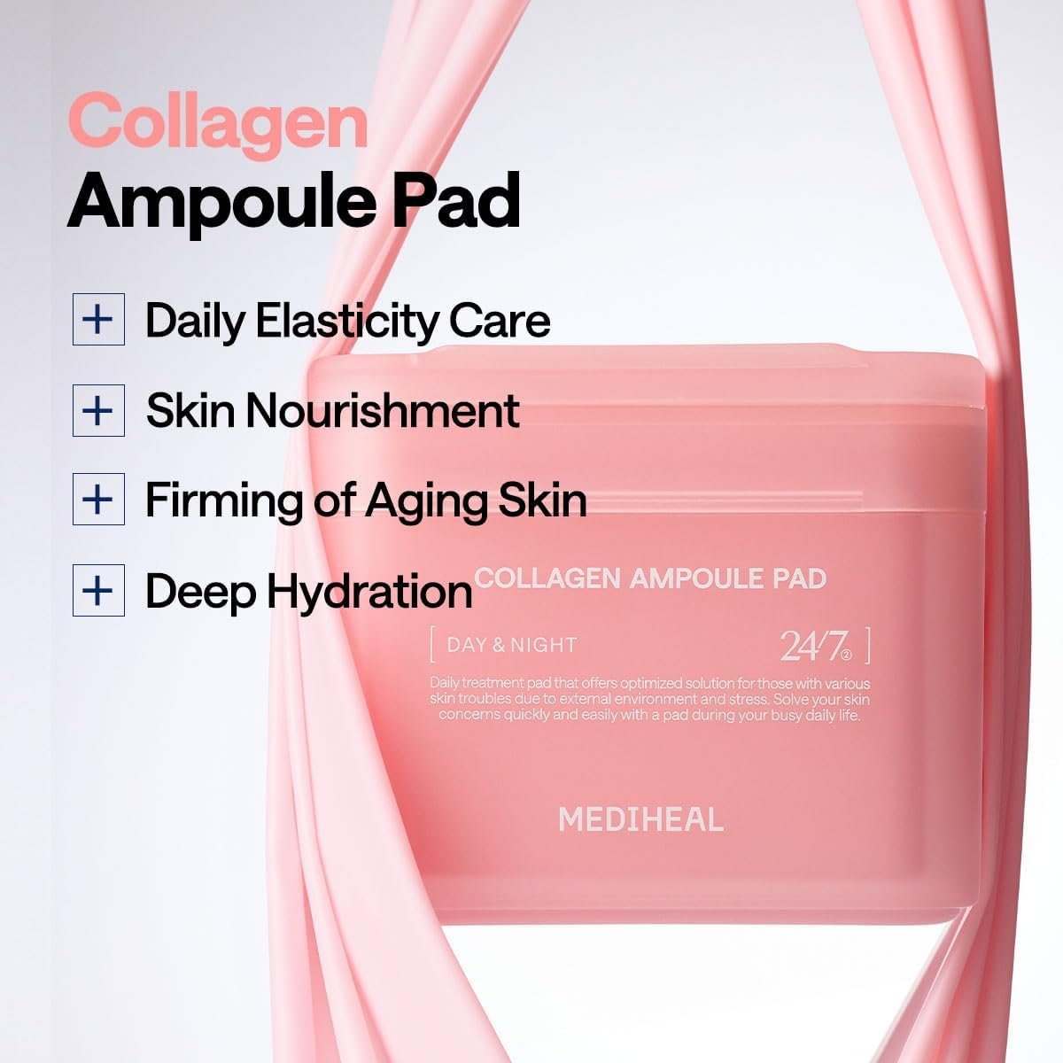 Mediheal MEDIHEAL Collagen Ampoule Pad – Square Cotton Facial Toner Pads Collagen & Ceramide - Skin Firming & Restore Elasticity - Tighten Wrinkles & Lines - Vegan Eco Silk Pads, 100 Pads 3 Mediheal MEDIHEAL Collagen Ampoule Pad – Square Cotton Facial Toner Pads Collagen & Ceramide - Skin Firming & Restore Elasticity - Tighten Wrinkles & Lines - Vegan Eco Silk Pads, 100 Pads - Imagem 3