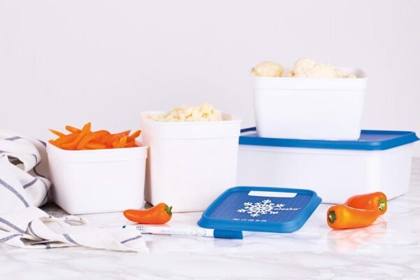 Conjunto de recipientes de alimentos empilháveis e inquebráveis de grau comercial do Alasca com tampa – Feito na Europa (conjunto de 3–40 oz. cada) - Imagem 4