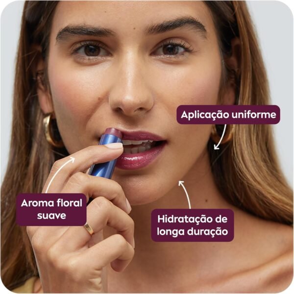 NIVEA Hidratante Labial Hidra Color 2 em 1 Violeta 4,8g - Imagem 4