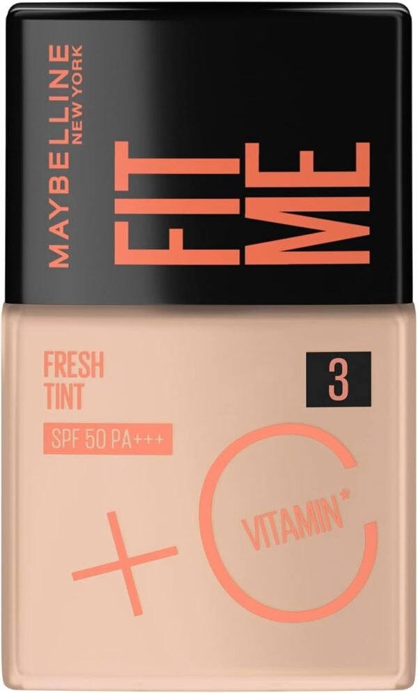 Base Líquida Maybelline NY Fit Me Fresh Tint com Vitamina C e FPS50 - COR 03-30ml