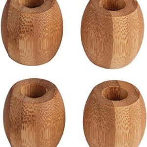 4 peças de suporte de escova de dentes de bambu natural vazio único suporte de escova de dentes para bancada de banheiro