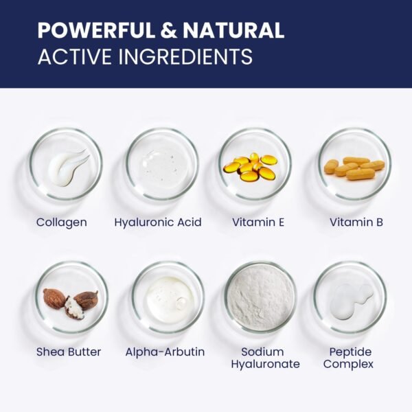 6-in-1 Creme facial para homens: creme antienvelhecimento e rugas para homens com colágeno, ácido hialurônico, vitaminas E e B, manteiga de karité - removedor de manchas escuras e tratamento de bolsas - Imagem 2