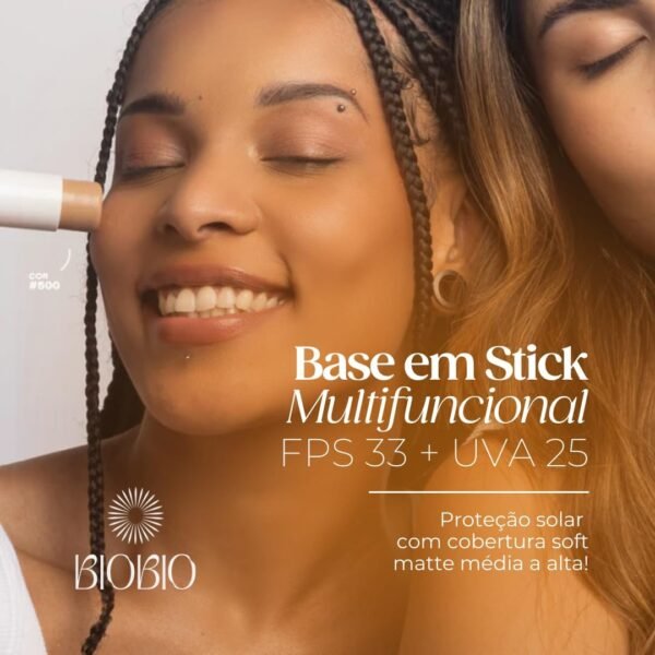 Base Stick BioBio - 8 Tons Disponíveis, Textura Aveludada com Cobertura Construível e Proteção UV (Avelã - #100) | É bom mesmo? Descubra antes de comprar - Image 2