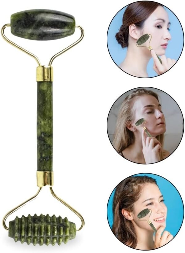 Rolo Massageador Facial Pedra Jade Guasha Anti Ruga Skincare | É bom mesmo? Descubra antes de comprar - Imagem 2
