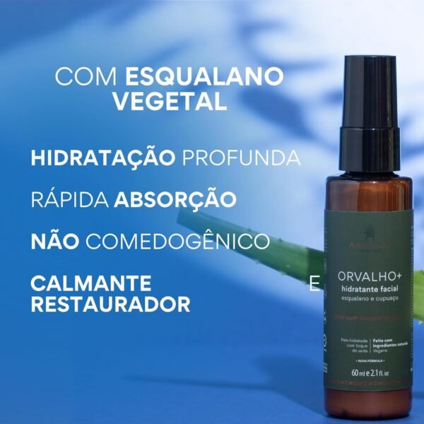 AHOALOE Hidratante Facial Orvalho - Babosa, Esqualano e Cupuaçu - Ingredientes Naturais - Revitalização e Hidratação Antioxidante - Para Todos os Tipos de Pele - 60ml - Imagem 2