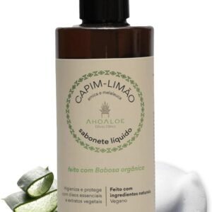 AHOALOE Sabonete Líquido Capim Limão - Babosa, Arnica e Melaleuca - Ingredientes Naturais - Higieniza e Protege - 250ml