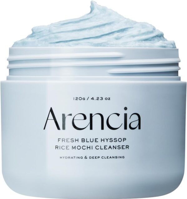 ARENCIA Esfoliante facial clareador e de limpeza profunda de hissopo - Todos os tipos de pele, para filamentos sebáceos e cravos (120 g)