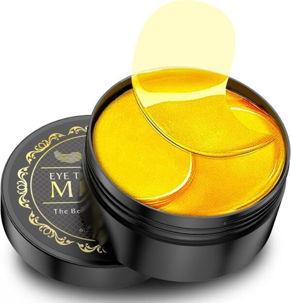 Adesivos para os olhos – 30 pares – Máscara dourada 24K – tratamentos para olhos inchados e olheiras, reduzem as bolsas sob os olhos e rugas suaves, almofadas para cuidados com a pele