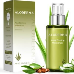 Aloderma Hidratante facial firmador Aloe Vera com 72% de ingredientes orgânicos - nutritivo e reabastecedor - loção facial natural para pele envelhecida - suaviza a aparência de linhas finas e rugas