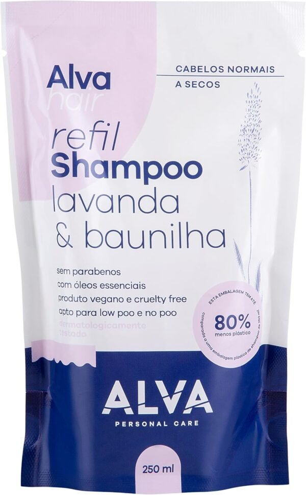 Alva REFIL - Shampoo Lavanda & Baunilha - Cabelos Normais a secos
