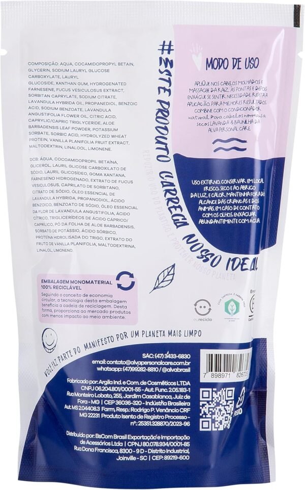Alva REFIL - Shampoo Lavanda & Baunilha - Cabelos Normais a secos - Imagem 2