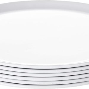 Amuse Home Bayview Essentials - Prato de jantar redondo grande de melamina resistente a lascas - Conjunto de 15 a 28 cm (branco)
