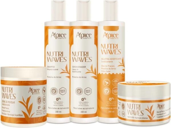 Apse Cosmetics, Kit Nutri Waves Completo Apse 5 itens