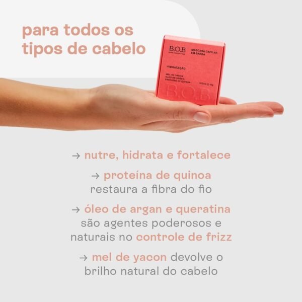 B.O.B Bars Over Bottles Máscara de Hidratação em Barra | Natural, vegano, livre de crueldade, sustentável, livre de plástico, waterless - Imagem 2